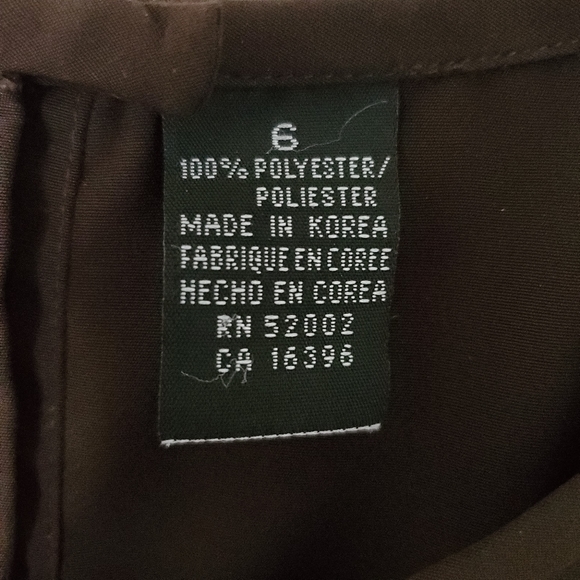 Vtg Liz Claiborne Brown Short Sleeve Round Neck Blouse Size 6 - Picture 13 of 16